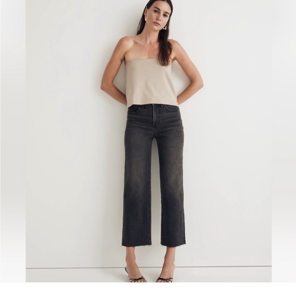 Madewell Vintage Wide Leg Crop Jean Washed Black